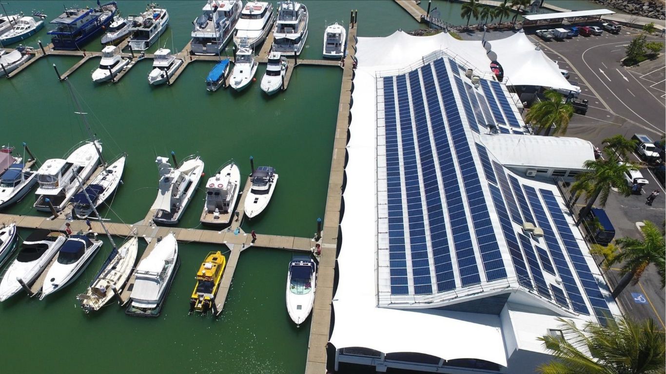 Townsville Marina with rooftop solar system